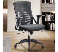 FineBuy Sedia Girevole da Scrivania per Ufficio Tessuto Braccioli Ruote Moderna