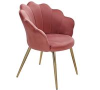 FineBuy Sedia per Sala da Pranzo Rosa Tulipano Velluto e Metallo Moderne Sedia | Design Sedia da Cucina Imbottito | Sala da Pranzo Poltroncina