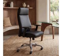 FineBuy Sedia Ufficio Vera Pelle Poltrona Scrivania Ruote & Braccioli Girevole