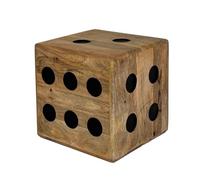 FineBuy - Sgabello a cubo in legno massiccio, 41 x 41 x 41 cm, design cubo e tavolino a forma di cubo in legno, decorazione e tavolino da caffè, design a cubo XXL