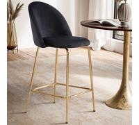 FineBuy Sgabello Bar Set di 2 Sgabelli Cucina Velluto e Metallo Imbottito 110 kg