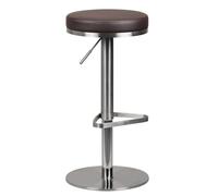 FineBuy Sgabello da Bar Acciaio Inox Marrone, Regolabile 57-82 cm