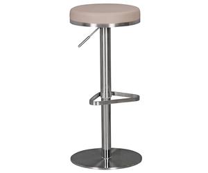 FineBuy Sgabello da Bar Acciaio Inox, Regolabile in Altezza 57-82 cm | sedia da bar girevole a 360° con base, sgabello da banco imbottito, sgabello bistrot per cucina e bancone