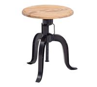 FineBuy Sgabello Girevole 39x39x62,5 cm Acacia Massello, Regolabile