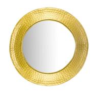 FineBuy - Specchio da parete, 60 cm, design in metallo, colore oro, ferro, rotondo, con cornice, martello, da parete, grande, per corridoio, moderno