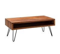 FineBuy Tavolino 100x50x40 cm Legno Massello di Sheesham con Ripiano
