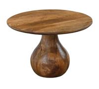 FineBuy Tavolino Rotondo 60x60x40 cm Mango Massello, Forma a Goccia