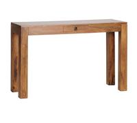 FineBuy Tavolo Consolle Legno Massello Sheesham 120 x 70 x 40 cm | Tavolo Credenza con Un Cassetto Stile Country | Tavolo da Toletta Prodotto Naturale | Tabella del Corridoio Stretto