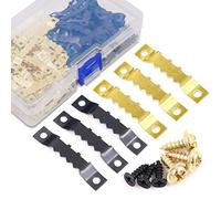 Finefly 120PCS Heavy Duty Sawtooth Picture Frame Hanging grucce appendiabiti doppio foro con viti - 2 colori, oro e nero
