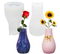 FineGood - 2 stampi per vasi di cemento, resina siliconica e resina epossidica per realizzare vasi, fai da te, artigianato decorativo per la casa