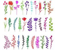 FineGood - 30 fustelle a forma di fiore per la creazione di biglietti, fustelle in metallo per fai da te, goffratura, stencil per la creazione di biglietti