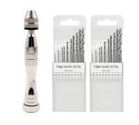 FineGood - Mini trapano con 20 punte di precisione, punte elicoidali per mini trapano, set per stampi in resina, gioielli e lavorazione di legno e plastica