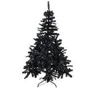 FineHome - Albero di Natale artificiale, 120-150-180 cm, con supporto, colore: nero, dimensioni: 120 cm