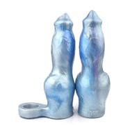 Fineim BDSM Silicone Pene Dildo con Nodi Manica Del Pene Polsini Del Pene Estensore Del Pene Manica Del Pene G-Spot Stimolazione Giocattoli Del Sesso Uomini(Silver)