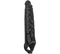 Fineim Manicotto del pene BDSM TPE Polsino del pene Ingrandimento del punto G Clitoride Dick Extender Potenziatore del dildo for l'estensione del pene for gli uomini