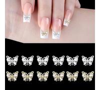 FineInno 12 Pezzi Strass per Nail Art Farfalla 3D Acrilico Charms Unghie Cristallo Glitter Gioielli Ciondoli A Forma Decorazione Accessori artigianali fai-da-te Per Nail Art