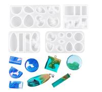 FineInno 4 Pezzi Stampo in Resina Muffa Stampi Silicone Island Resin Molds Silicon Colata di Gioielli Epossidica DIY Ciondolo Pendent Collana