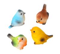 FineInno 4 Pezzi Statuetta in Resina per Uccelli Simpatici Uccelli in Miniatura Figurine Realistici Mini Uccelli Ornamenti per Cortile del Giardino del Prato