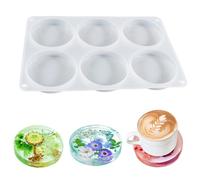 FineInno 6PCS Sottobicchieri Stampi in Resina Rotundità Sottobicchiere Stampo per Epossidica in Silicone per Sottobicchier DIY,La Conservazione dei Fiori, Decorazioni per La Casa (Rotondo)