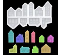 FineInno Stampi in Silicone per la Casa Stampo in Resina a Forma Casa Epossidica Stampi per Candele Saponi Natale e Progetti Fai da Te