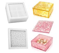 FineInno Stampi per Resina Epossidica Scatola di Gioielli Storage Box Resin Molds Stampoo Silicone Contenitori Stampi per Colata Barattoli DIY Decorazione Della Casa