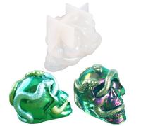 FineInno Stampo Silicone Teschio di Serpente, Stampo Epossidica Resina Testa di Teschio, Stampi Colata per Sapone Candela Gesso, Halloween Decor (Stampi Teschio)