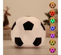 FineLiMoLa Luce notturna a forma di calcio, 7 colori con luminosità regolabile al tocco, da utilizzare come lampada da comodino o lampada da tavolo, un regalo luminoso per decorare la stanza, perfetta