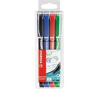 Fineliner con punta ammortizzata - STABILO SENSOR F - Tratto Fine (0,3 mm) - Astuccio da 4 - Nero/Blu/Rosso/Verde