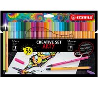 Fineliner + Premium Fibre-Tip Pen - STABILO point 88 + Pen 68 - ARTY - Pack of 3