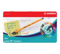 Fineliner Stabilo Point 88 0,4 mm assort scatola in metallo da 50 - 8850-6