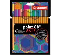 Fineliner - STABILO point 88 - ARTY - Astuccio da 18 con appendino - 18 colori a
