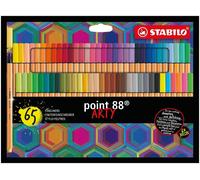 Fineliner - STABILO point 88 - ARTY - Pack of 65 - Assorted colours point 88 Pac