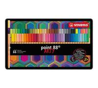 Fineliner - STABILO point 88 - ARTY - Scatola in metallo da 66 - Colori assortiti