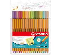 Fineliner - STABILO point 88 - Astuccio da 18 - Soft Colors - Colori assortiti