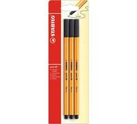 Fineliner - STABILO point 88 - Pack da 3 - Nero