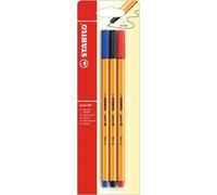 Fineliner - STABILO point 88 - Pack da 3 - Nero/Blu/Rosso
