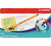 Fineliner - STABILO point 88 - Scatola in Metallo da 50 - Colori assortiti