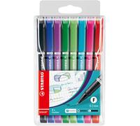 Fineliner with Cushioned F-Tip - STABILO SENSOR F - Pack of 8 - Assorted Colours
