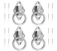 FINELYCR 4 Pezzi Anello per Legare Cavalli, Acciaio Inossidabile 304 Anello per Legare il Cavallo, Diametro del Filo Ad Occhiello in Acciaio Inox 8 mm, Adatto per Scuderie, Studi di Yoga, Palestre