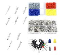 FINELYCR 600 Pezzi Connettori Elettrici, Connettore Elettrico con 18 Estrattore, 1,0/1,5/3,5 cm Connettori Auto, Tra Cui 200 Terminali, 400 Silicone Impermeabile Tappi e 18 Connettori Moto