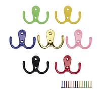FINELYCR 7 Pezzi Ganci Appendiabiti 5,4 x 4cm, Appendiabiti da Parete Bambini, Colore Gancio Appendiabiti con 14 Viti, per Appendere Oggetti in Bagno, Cucina e Camera da Letto