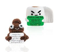 FINELYCR Patata Positiva, 2 Pezzi All'uncinetto Positive Potato, Rotolo di Carta e Forma di Cacca Positive Peluche, per Regalo di Incoraggiamento, Regalo di Ingresso a Scuola, Decorazione
