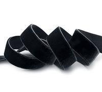 finemark 3 m x 16 mm Nastro elastico in velluto nero (725) Stretch Velour estremamente elastico su un lato, banda di velluto con 20% elastan, per cucire