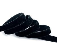 finemark 3 m x 9 mm Nastro elastico di velluto nero (725) Stretch Velour estremamente elastico, velluto su un lato, 20% elastan, per il cucito