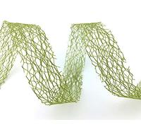 finemark Nastro a rete LEA verde erba, verde oliva, 25, 20 m x 25 mm, nastro decorativo per regali, decorazione floreale per il fai da te, decorazione senza filo