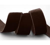 finemark - Nastro decorativo in velluto elastico, 3 m x 22 mm, colore: marrone (691), velluto su un lato, estremamente elastico, 20% elastan, per cucire