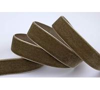 finemark Nastro di velluto marrone (525 marrone), 3 m x 22 mm, nastro decorativo in velluto su un lato, per bordi, per decorare