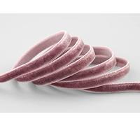 finemark Nastro elastico in velluto rosa antico scuro (263), 1 m x 6 mm, al metro, tessuto elasticizzato estremamente elastico, velluto su un lato, 20% elastan da cucire