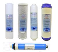 Finerfilters - Filtri di ricambio a 5 fasi, per osmosi inversa, uso domestico, membrana da 50 GPD, confezione da 5