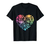 finess gym heart love Weight lifter Gym T Shirt Body Builder Maglietta